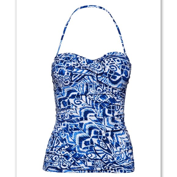NWT Ralph Lauren Tribal Ikat Twist Tubini Blue 12 - Picture 2 of 2